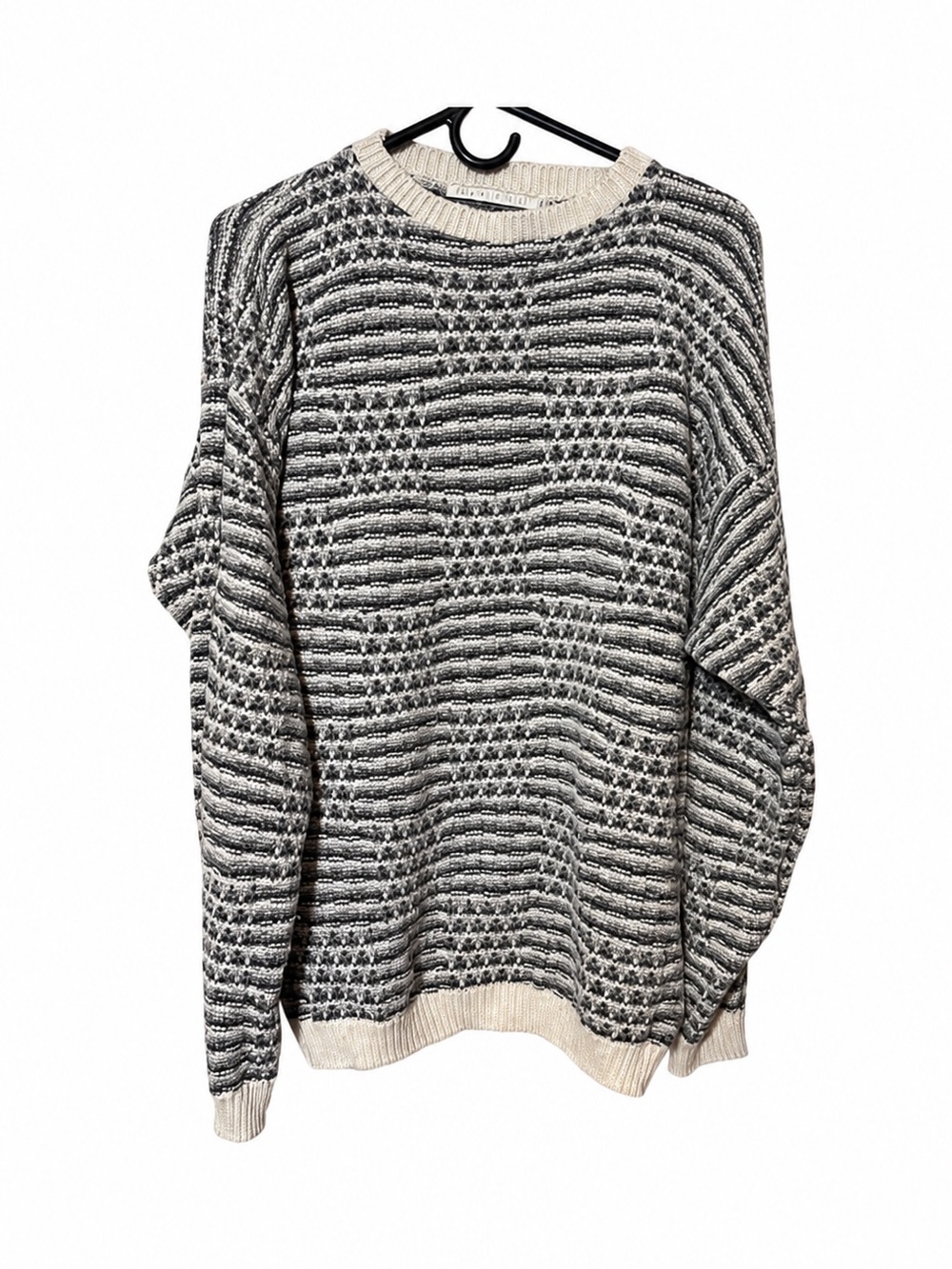 Perry Ellis Chunky Fair Isle Sweater L Mens